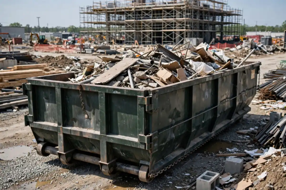 40 yard dumpster at a commercial construction site in Asheboro, NC