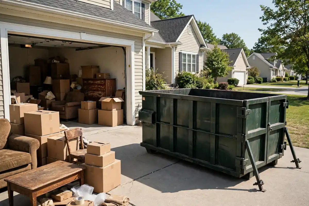 10-yard dumpster rental for a garage cleanout in Asheboro NC