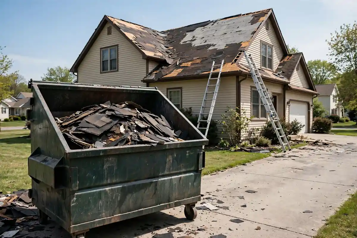 20-yard dumpster rental for a roofing project in Asheboro, North Carolina