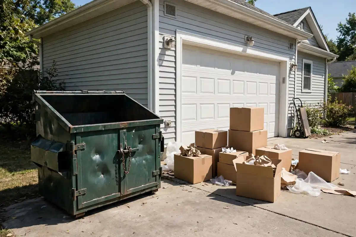 10 yard dumpster for a garage cleanout in Asheboro, NC