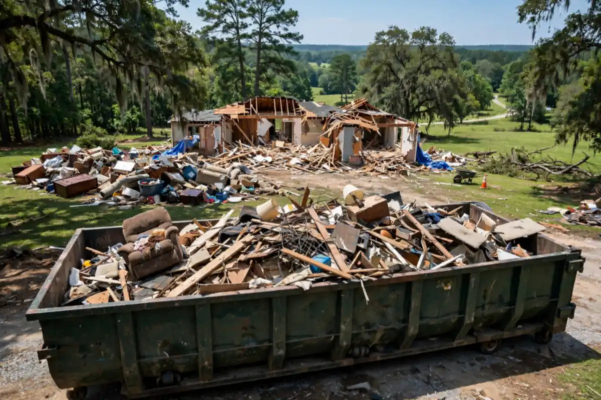 40 yard dumpster for a home demolition cleanout in Asheboro, NC